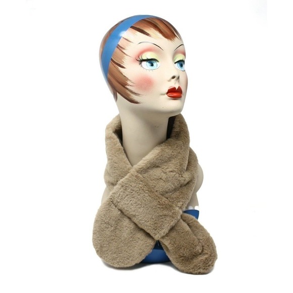 Plush Cocoa Brown Cowl Neck Collar Style Scarf - Cozy Soft Velvet Feel - Hey Viv - Picture 1 of 5